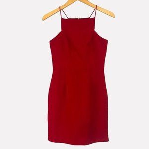 MINUET Halter Neck Party Night Out Mini LRD Little Red Dress Size Small